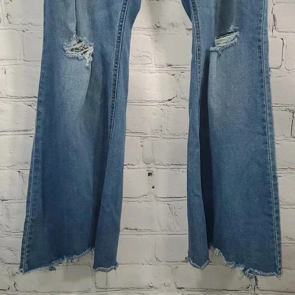 Tinseltown Jeans Boho Hippie Bootcut Stretchy Distressed Pull On Elastic Waist - Picture 4 of 12